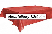 obrusy foliowe 1,2x1,4m CZERWONY (20 szt.)